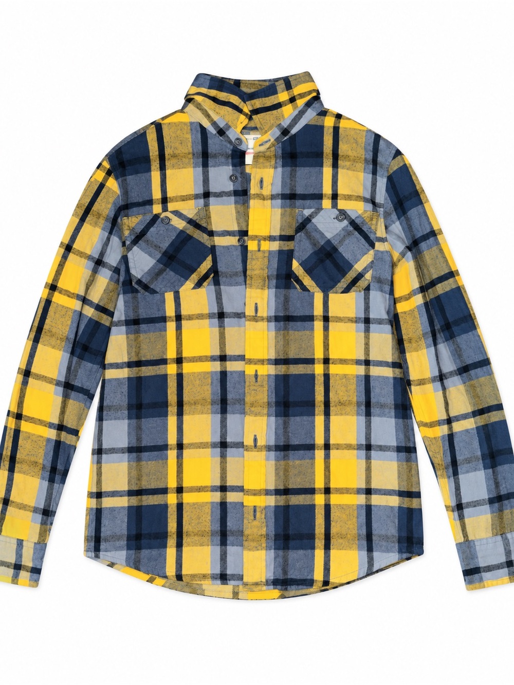 urban pipeline Yellow and Blue Plaid Button-Down Shirt